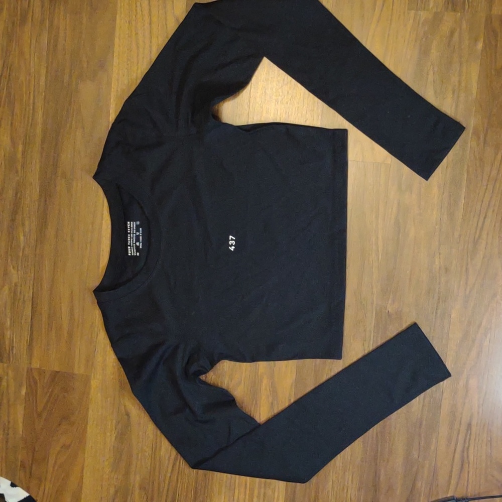 437 Four Three Seven long sleeve crop top